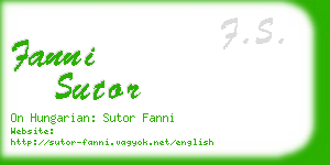 fanni sutor business card
